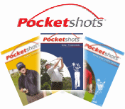Pocketshots range, with yellow, dark and light blue pocketshot covers.