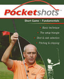 Dark green Pocketshots short game front cover with Keith Williams holding a golf club. 